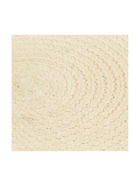 vidaXL Placemat Round Fabric Beige 6pcs