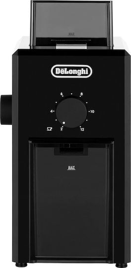 De'Longhi Ηλεκτρικός Μύλος Καφέ 110W με Χωρητικότητα 120gr και 16 Επίπεδα Άλεσης Μαύρος