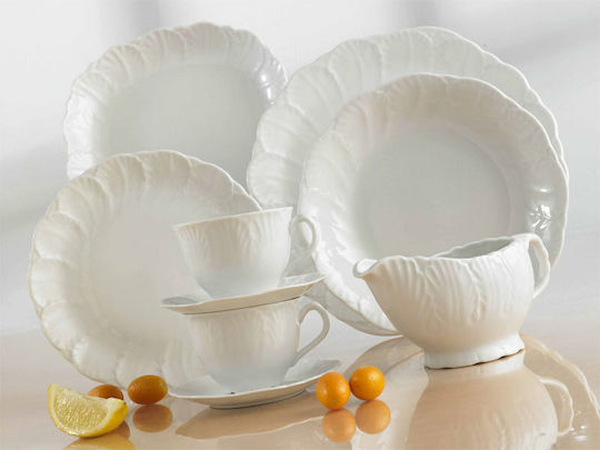 Cryspo Trio Jasmine White Porcelain Dinnerware Set 29.000.40 20pcs