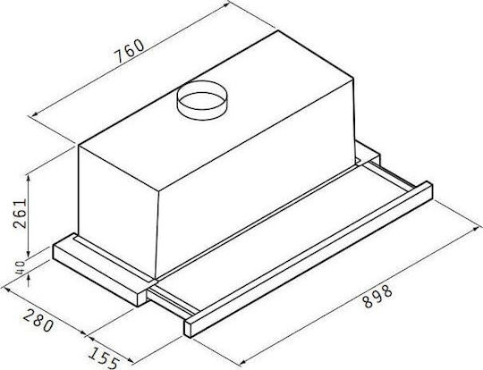 Pyramis Essential Turbo Συρόμενος Απορροφητήρας 90cm Inox