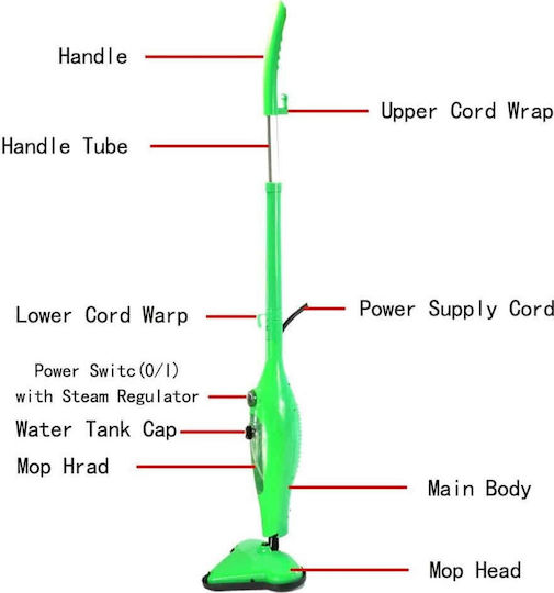 Factory H2O Steam MOP x12 Steam Cleaner 3.5bar with Stick Handle