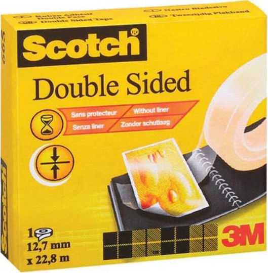 Scotch Scotch Self-Adhesive Double-Sided Tape Transparent 12.7mmx22.8m 1pcs