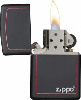 Zippo Αναπτήρας Λαδιού Αντιανεμικός σε Μαύρο χρώμα Classic Logo
