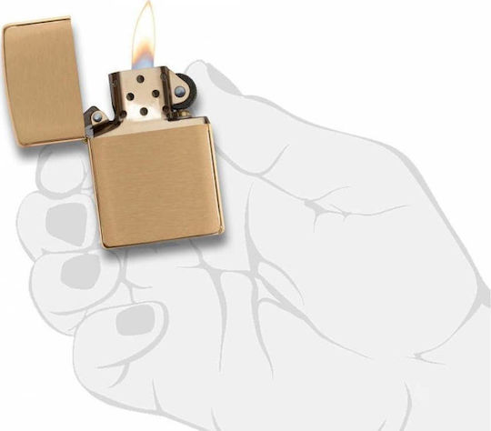 Zippo Classic Αντιανεμικός Αναπτήρας Φλόγας Brushed Brass