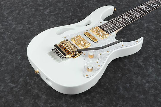Ibanez PIA3761 Set Elektrische Gitarre Stratocaster mit HSH Tonabnehmerkonfiguration Weiß mit Tasche