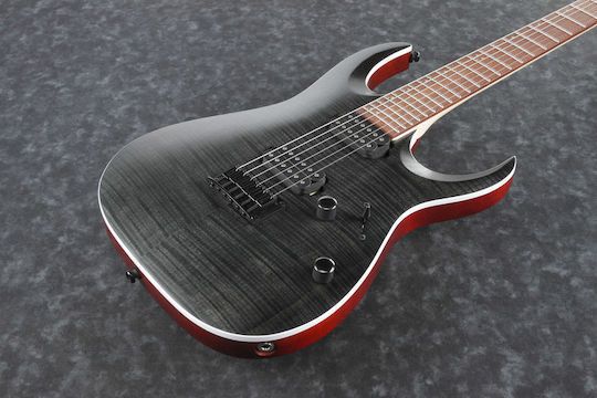 Ibanez RGA42FM Elektrische Gitarre Stratocaster mit HH Tonabnehmerkonfiguration Transparent Grey Flat