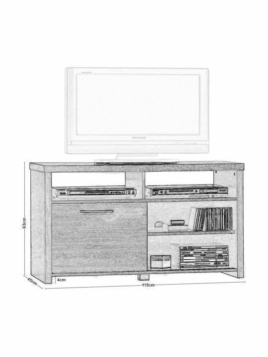 TV Stand Analog Sonoma L110xD45xH63cm E7384,2