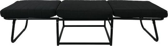 Stool For Living Room Bed Upholstered with Fabric Logan Black 72x65x42cm