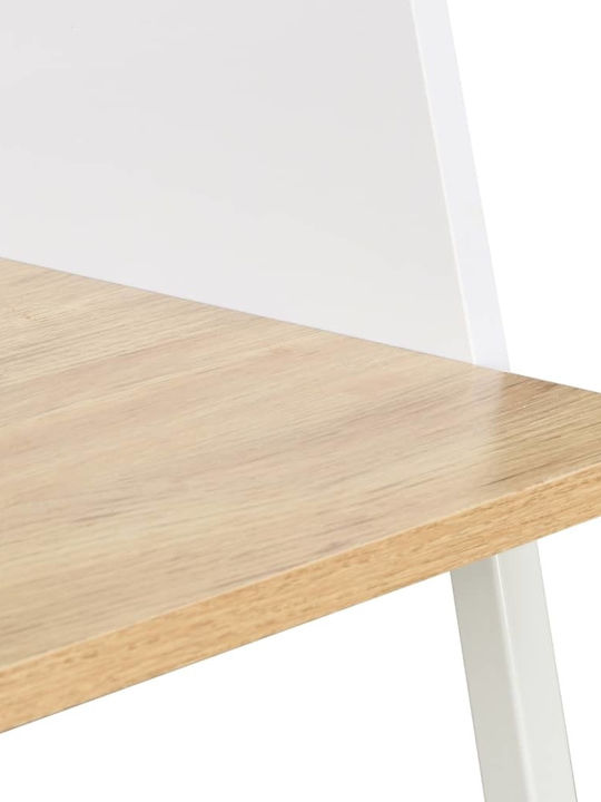 Birou Secretar de Birou Din Lemn Alb Cu Picioare Metalice 90x60x88cm