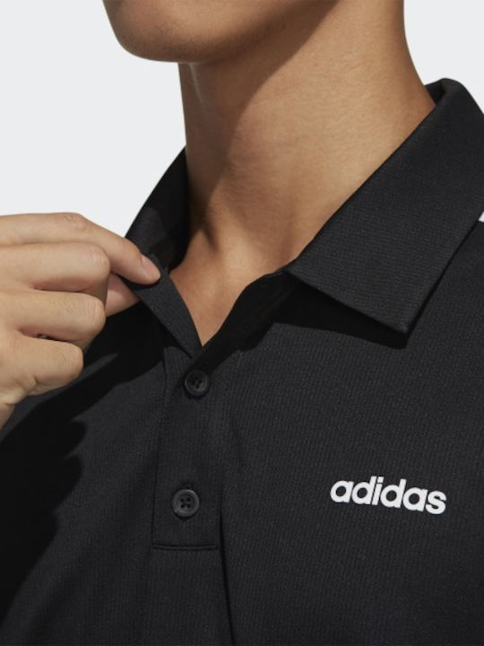 Designed 2 Move Aeroready Polo Αθλητική Μπλούζα Κοντομάνικη Μαύρη