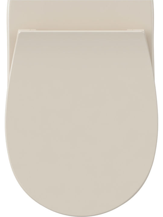 Bianco Ceramica Lenta Wandhängende Toilette mit Schlank Deckel Sanftes Schließen Elfenbein