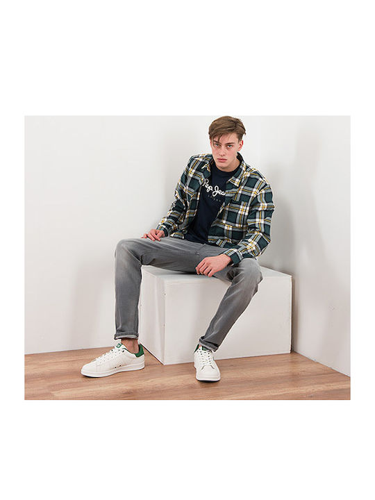 Jack & Jones Cămașă Bărbătească Cu mânecă lungă Bumbac Verificat Green / Yellow