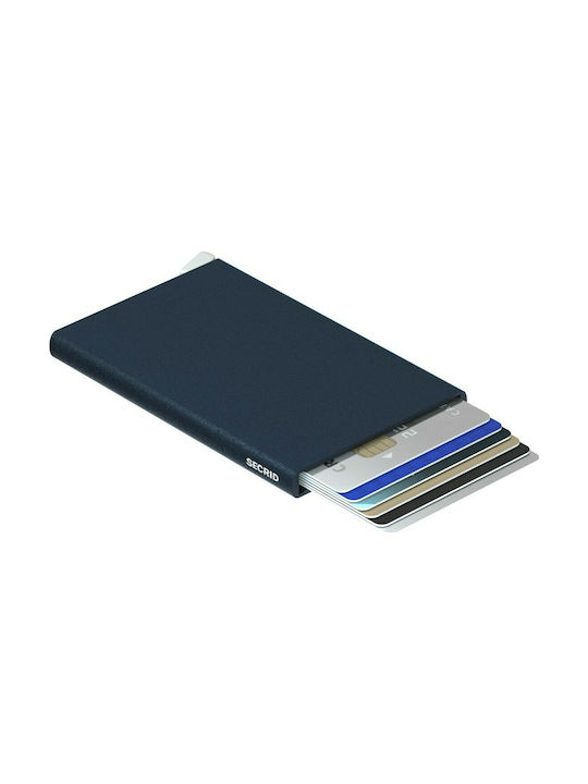 Cardprotector Ανδρικό Πορτοφόλι Καρτών με RFID και Μηχανισμό Slide Μπλε