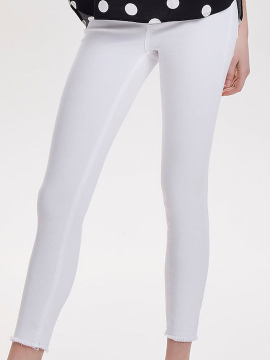 Blush High Waist Women's Jean Trousers in Skinny Fit White