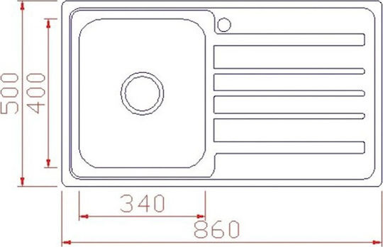 Boloco BL801 Ένθετος Inox Σατινέ Μ86xΠ50cm Ασημί