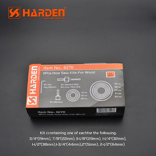 Harden Hole Saw Kit for Wood, Metal and Plastic 1000gr