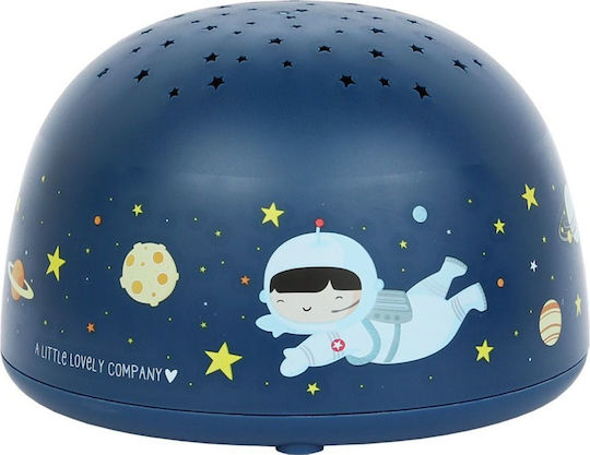 A Little Lovely Company Led Kids Projector Lamp Space with Star Projection Blue 14x14x9εκ.