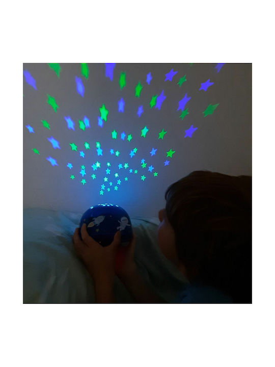 A Little Lovely Company Led Παιδικό Φωτιστικό Projector Space με Προβολή Αστεριών Μπλε 14x14x9εκ.