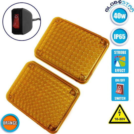 GloboStar Car Beacon LED 10 - 30V 23cm with Orange Lighting