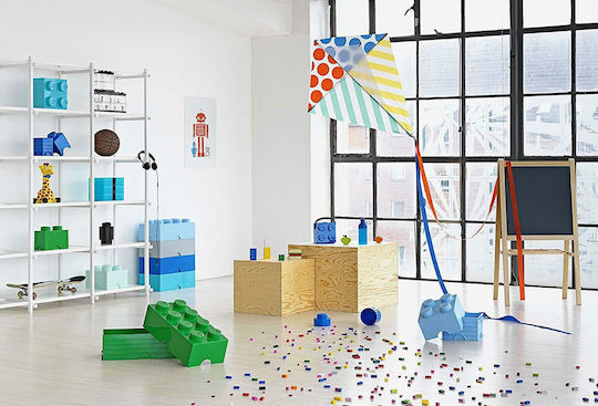 LEGO Kinder Aufbewahrungsbox aus Kunststoff 8-Stud Hellblau 50x25x17cm 1Stück