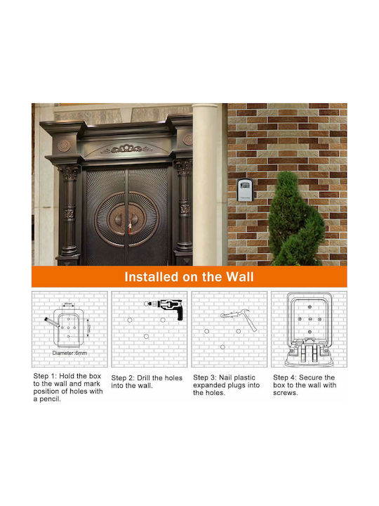 Master Lock Wall-mounted Combination Key Holder Metallic with Combination Dial 8.5x3.5x11.5cm