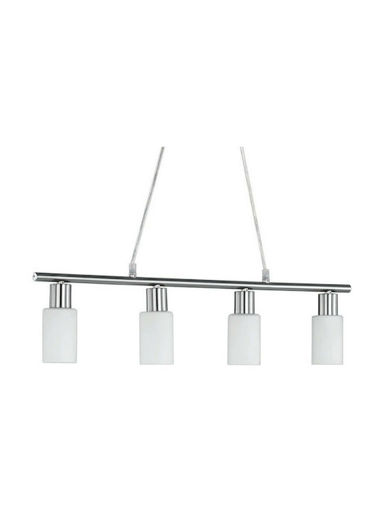 Trio Lighting Mars Suspendat Candelabru pentru 4 Becuri E14, E.14 Alb