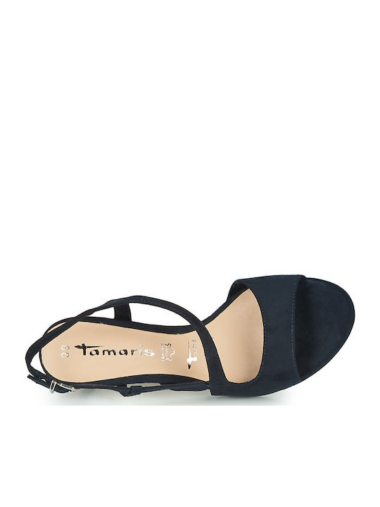 Suede Sandals Navy Blue