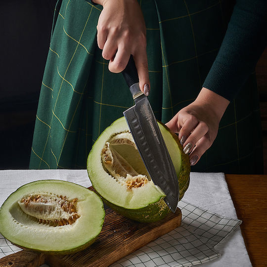Samura Damascus Μαχαίρι Santoku από Δαμασκηνό Ατσάλι 18cm