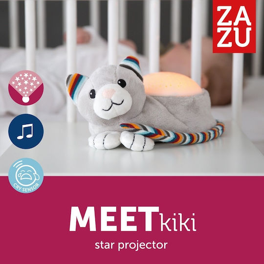 Zazu Sleep Toy Kiki Γατούλα Projector made of Fabric with White Noise and Cry Sensor for 0++ Months