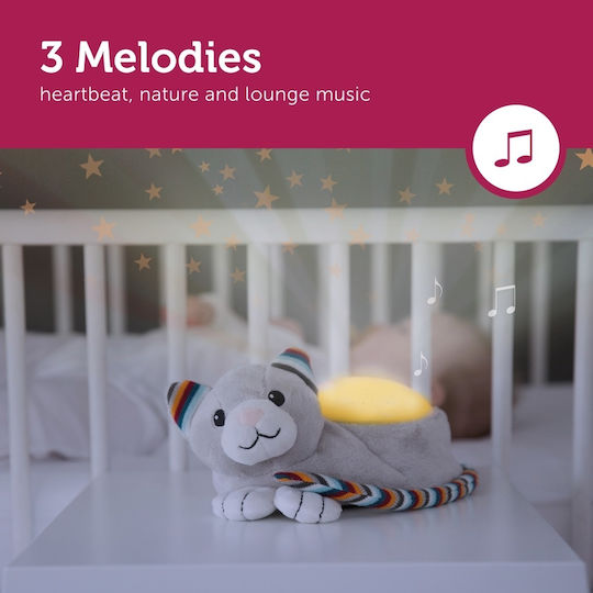 Zazu Sleep Toy Kiki Γατούλα Projector made of Fabric with White Noise and Cry Sensor for 0++ Months
