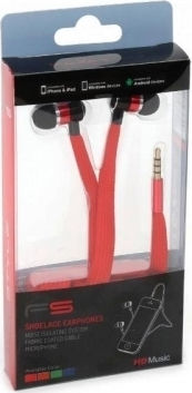 Omega Freestyle Shoelace FH2112 In-ear Handsfree με Βύσμα 3.5mm Κόκκινο