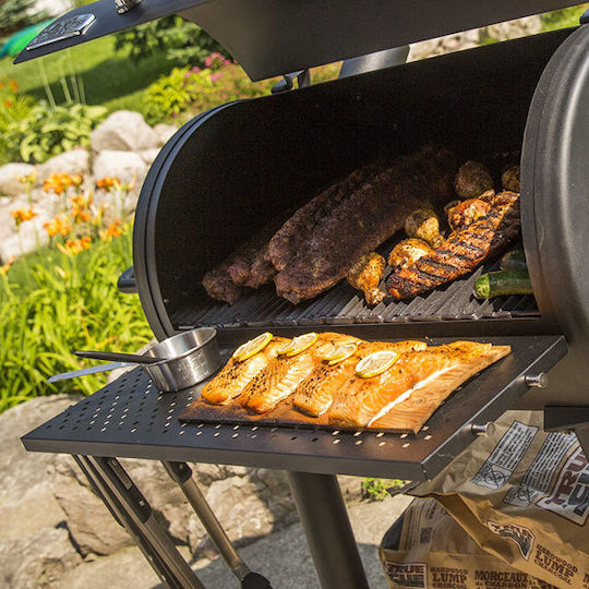 Broil King Smoke Offset XL Неръждаем Скара на дървени въглища с Капак, Термометър и Пушилня 81.28брx49бр