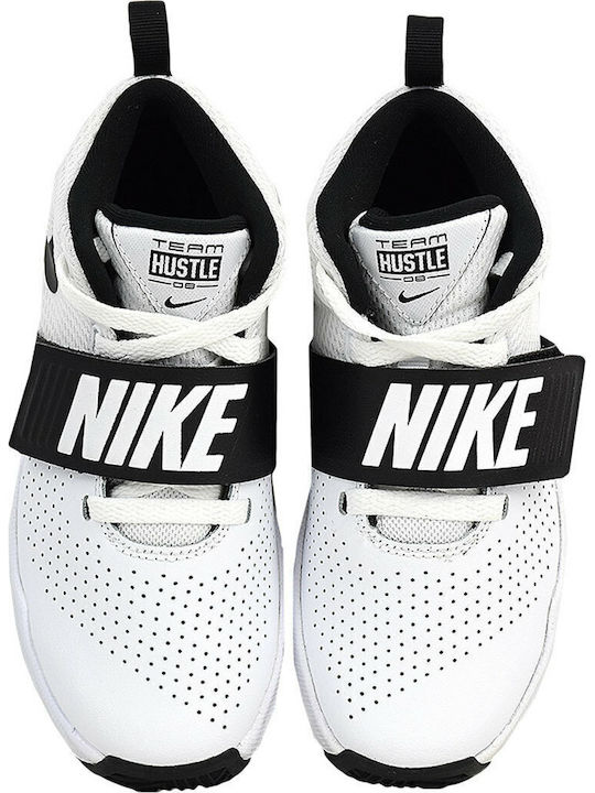 Hustle Team Hustle D 8 Ps Kinder Sportschuhe Basketball mit Bügel- und Schleifenverschluss White / Black