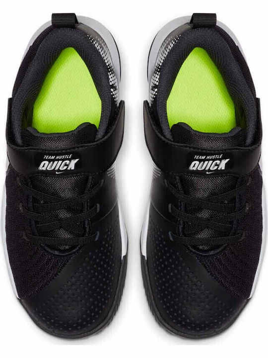 Hustle Team Hustle Quick 2 PS Kids Sports Shoes Running with Hoop & Loop Closure Black / Anthracite / Volt / White