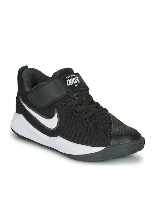 Hustle Team Hustle Quick 2 PS Kids Sports Shoes Running with Hoop & Loop Closure Black / Anthracite / Volt / White