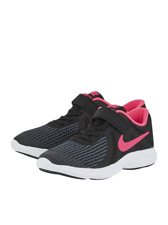 Revolution Revolution 4 Kids Sports Shoes Running with Hoop & Loop Closure Black / Racer Pink / White