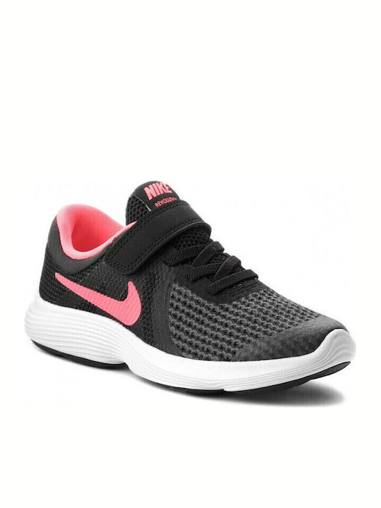 Revolution Revolution 4 Kids Sports Shoes Running with Hoop & Loop Closure Black / Racer Pink / White