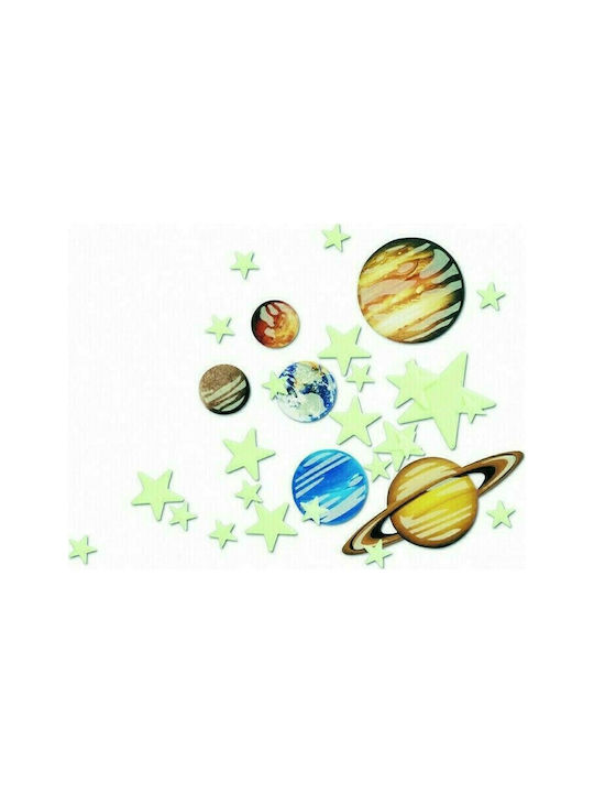 4M Kids Glow-in-the-Dark Wall Sticker Planets & Supernova 30pcs