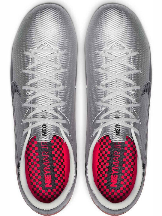 Mercurial Vapor 13 Academy Neymar MG MG Kids Soccer Cleats Molded Silver