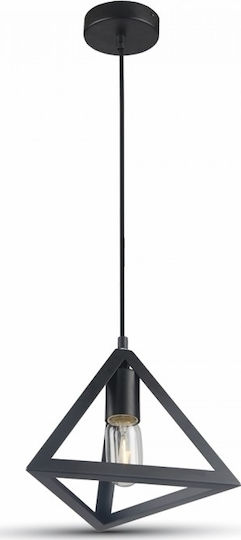 V-TAC Pyramid Hängelampe Schwarz Raster mit Fassung E27 25x19x125cm.