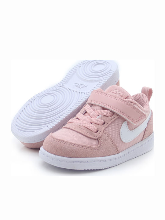 Court Borough Low PE TDV Kinder Sportschuhe Team Rot / Metallic Silber / Weiß