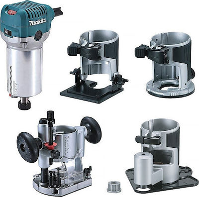 Makita RT0700CX3J Plunge Router 710W cu Reglaj de Viteză