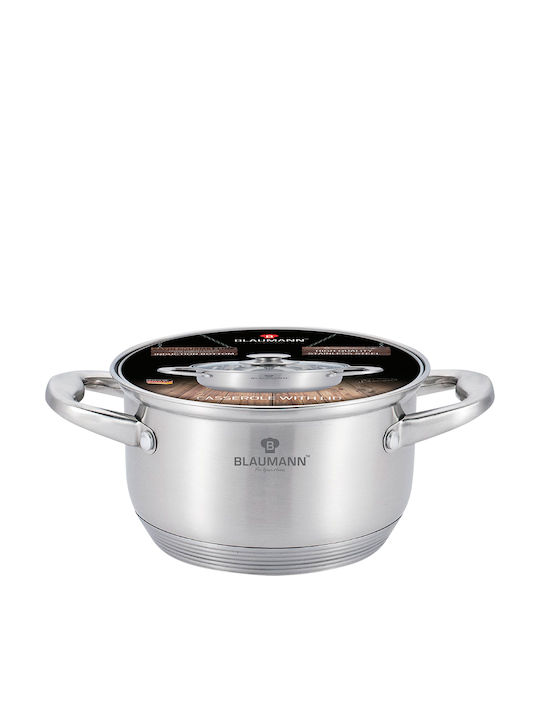 Blaumann Satin Gourmet Line Deep Stainless Steel Pot 6lt / 24cm