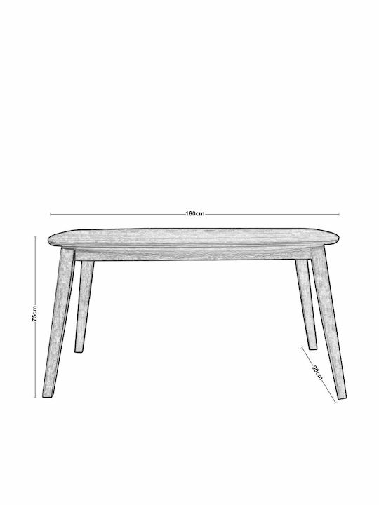 Dom Table Kitchen Wooden Oak 150x90x75cm
