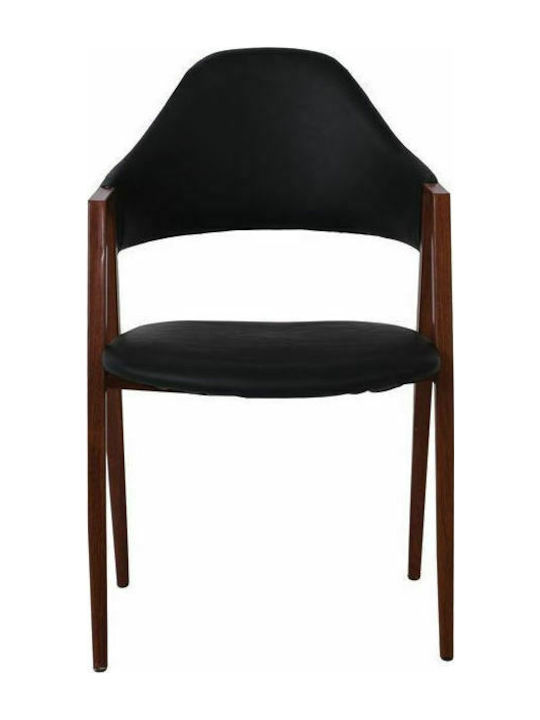 Delta Dining Room Artificial Leather Armchair Black 51x51x81cm