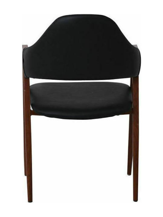 Delta Dining Room Artificial Leather Armchair Black 51x51x81cm