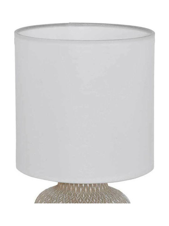 Eglo Ceramic Table Lamp for Socket E14 with White Shade and Gray Base