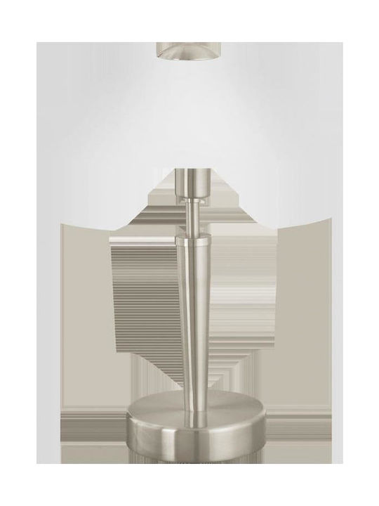 Eglo Metal Table Lamp for Socket E14 with White Shade and Silver Base
