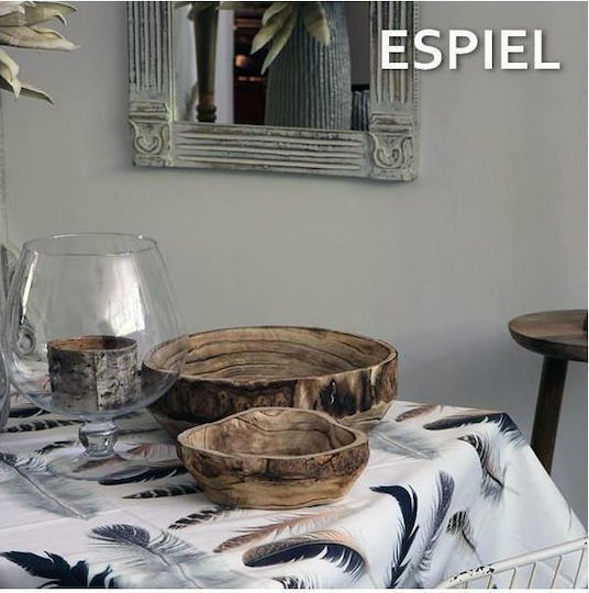 Espiel Διακοσμητικό Μπωλ Ξύλινο Καφέ 31x28x8cm