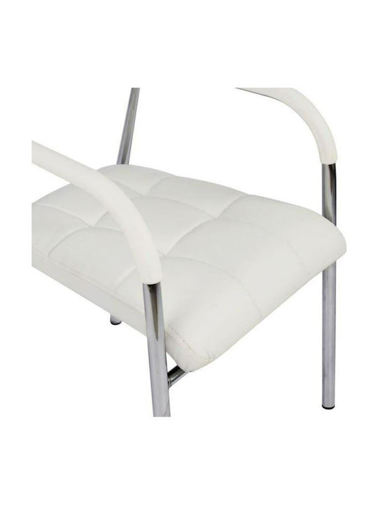 Visitor Armchair Λευκή 52x56x87cm